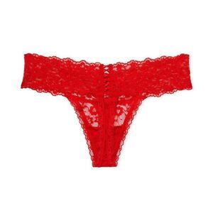 Victoria's Secret Women's Red Lace Up Lace Thong Underwear Size medium